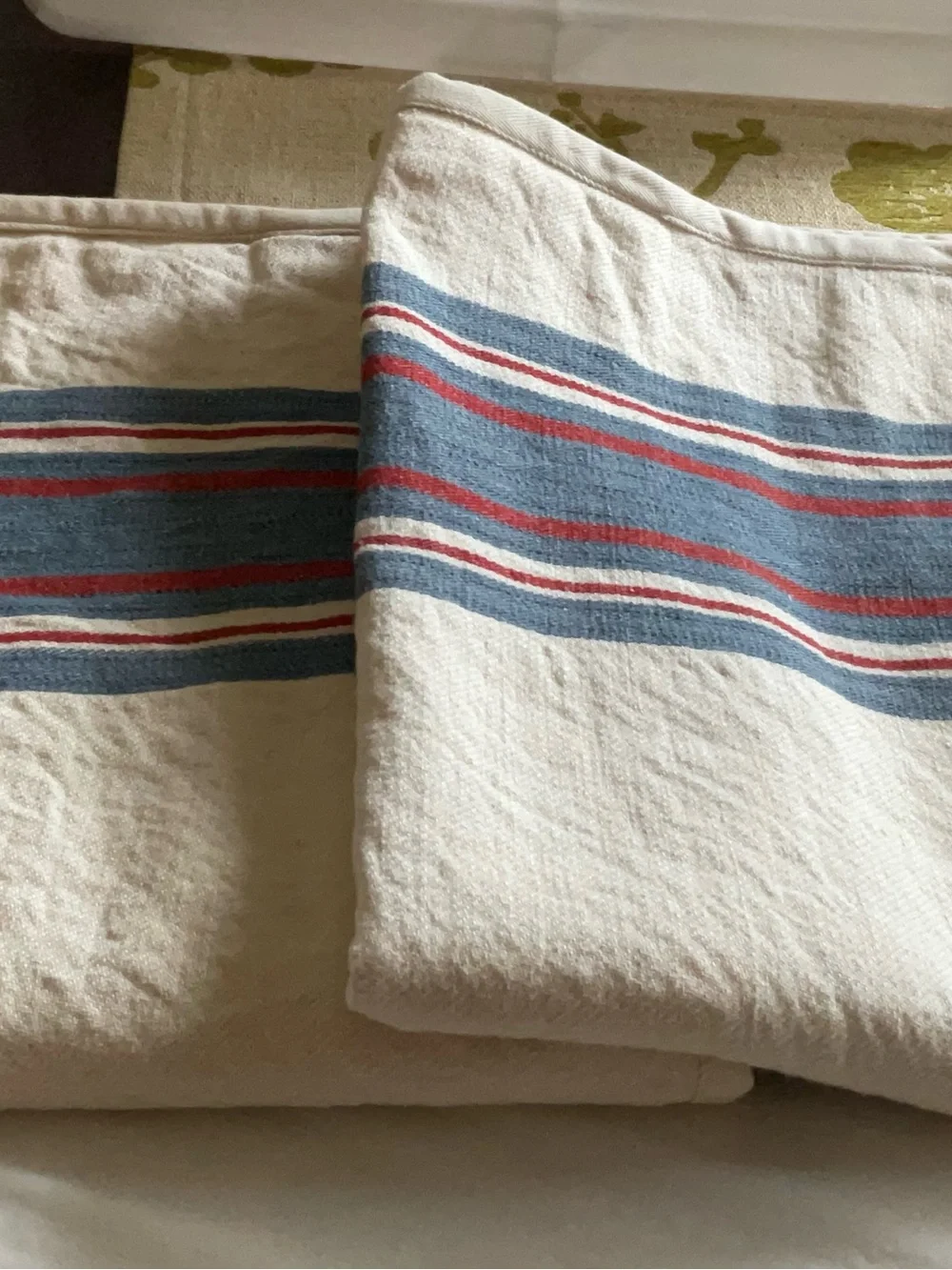2 x Lauren Ralph Lauren KELSEY STRIPE Linen Cotton Euro Shams